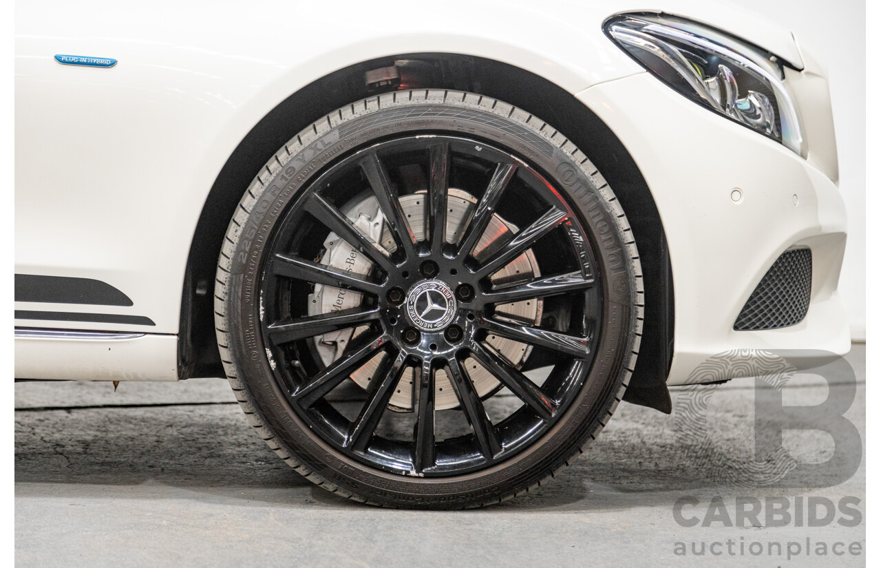 01/2018 Mercedes Benz C350e W205 MY18 4d Sedan Diamond White Metallic Turbo 2.0L / 60kw Hybrid