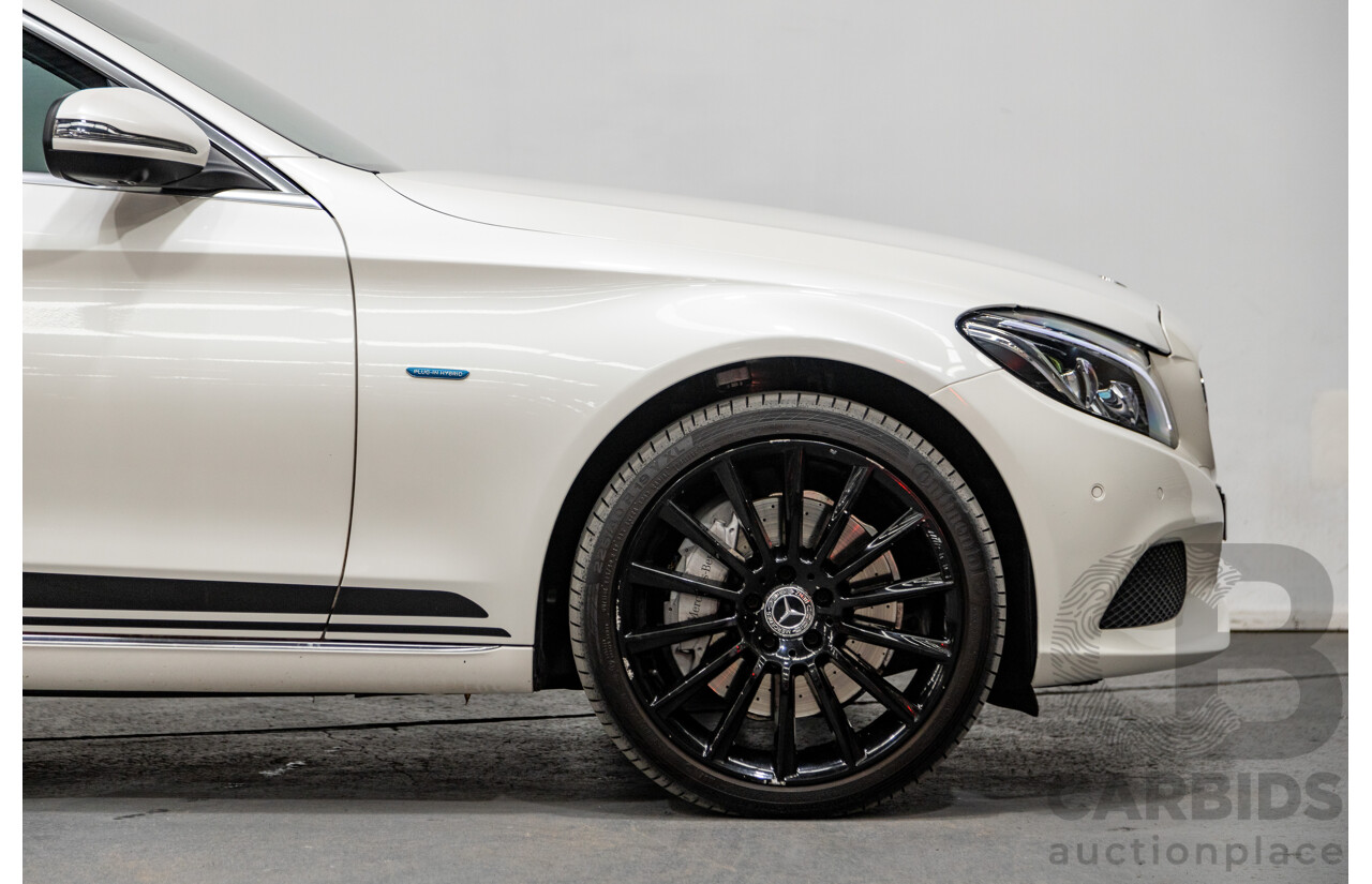 01/2018 Mercedes Benz C350e W205 MY18 4d Sedan Diamond White Metallic Turbo 2.0L / 60kw Hybrid