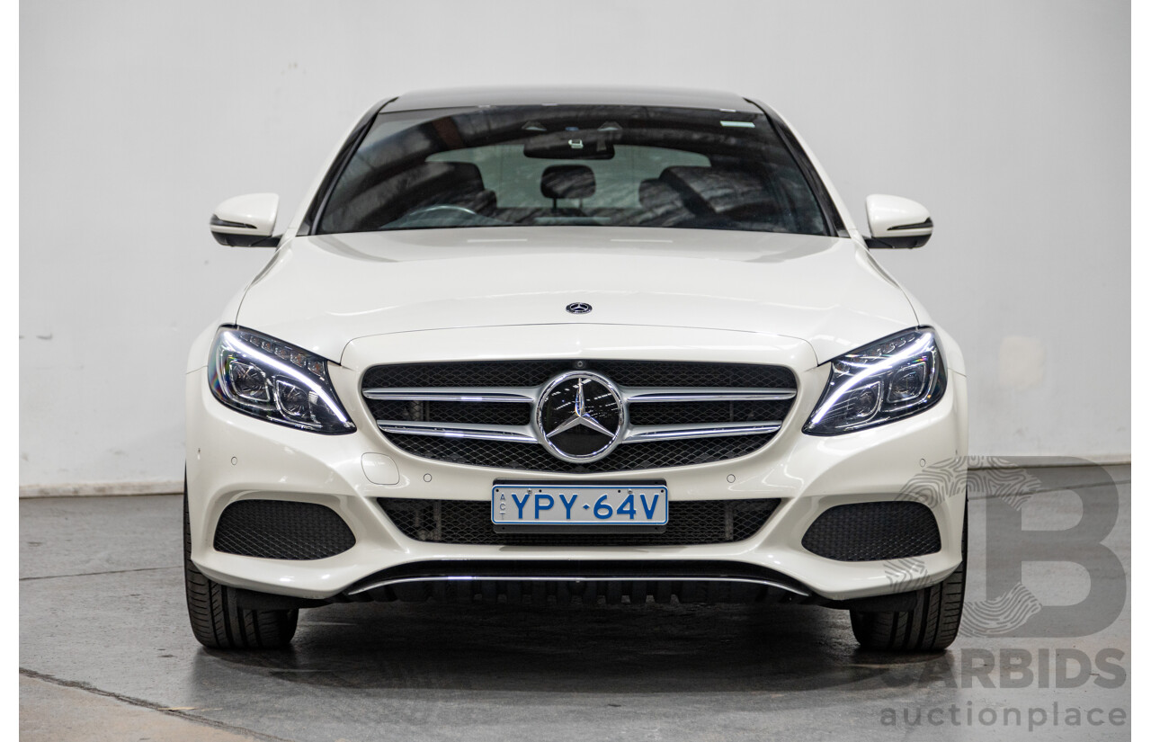 01/2018 Mercedes Benz C350e W205 MY18 4d Sedan Diamond White Metallic Turbo 2.0L / 60kw Hybrid