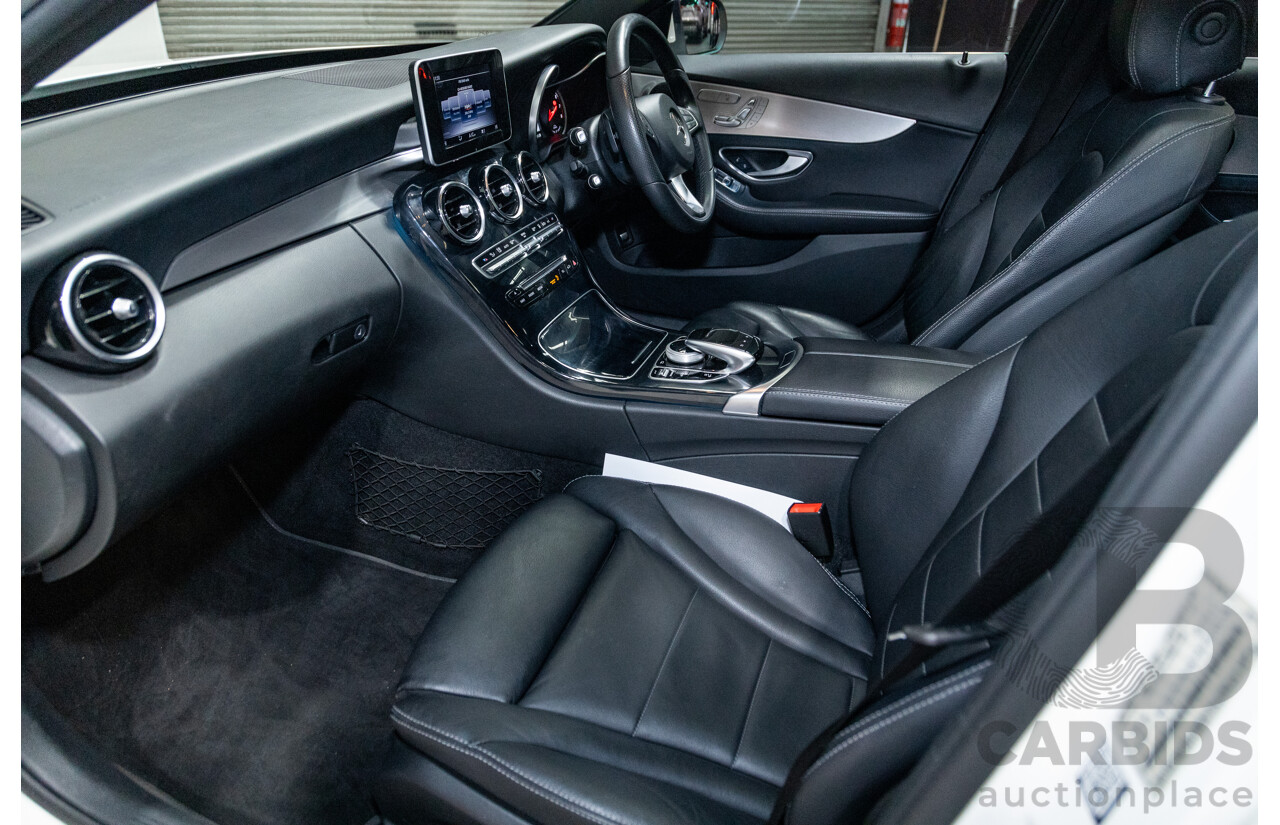 01/2018 Mercedes Benz C350e W205 MY18 4d Sedan Diamond White Metallic Turbo 2.0L / 60kw Hybrid