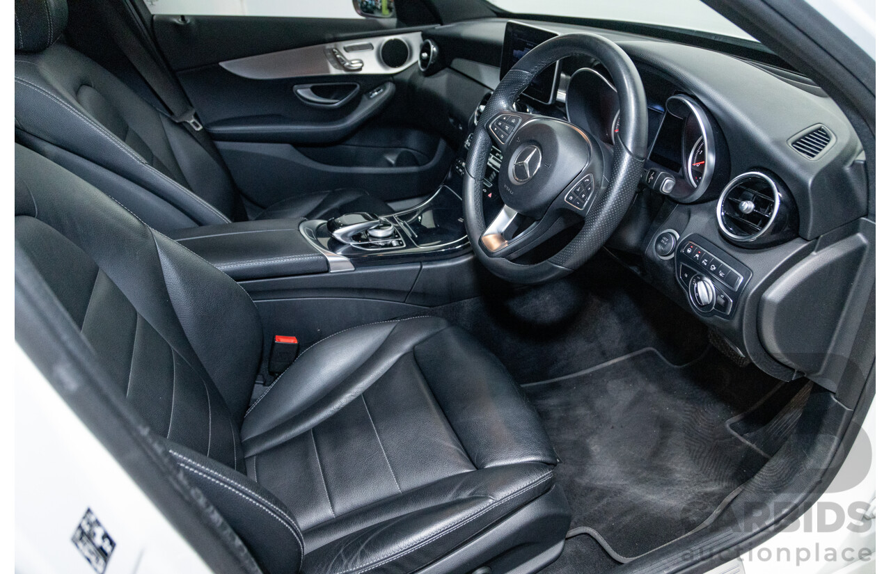 01/2018 Mercedes Benz C350e W205 MY18 4d Sedan Diamond White Metallic Turbo 2.0L / 60kw Hybrid