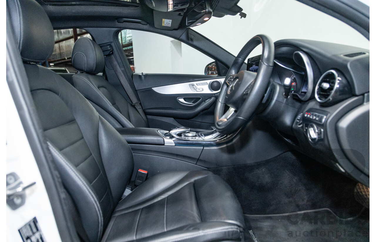 01/2018 Mercedes Benz C350e W205 MY18 4d Sedan Diamond White Metallic Turbo 2.0L / 60kw Hybrid