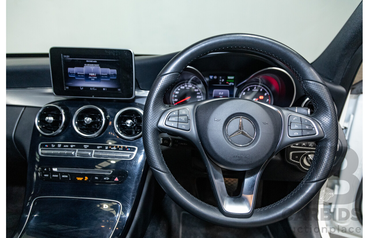 01/2018 Mercedes Benz C350e W205 MY18 4d Sedan Diamond White Metallic Turbo 2.0L / 60kw Hybrid
