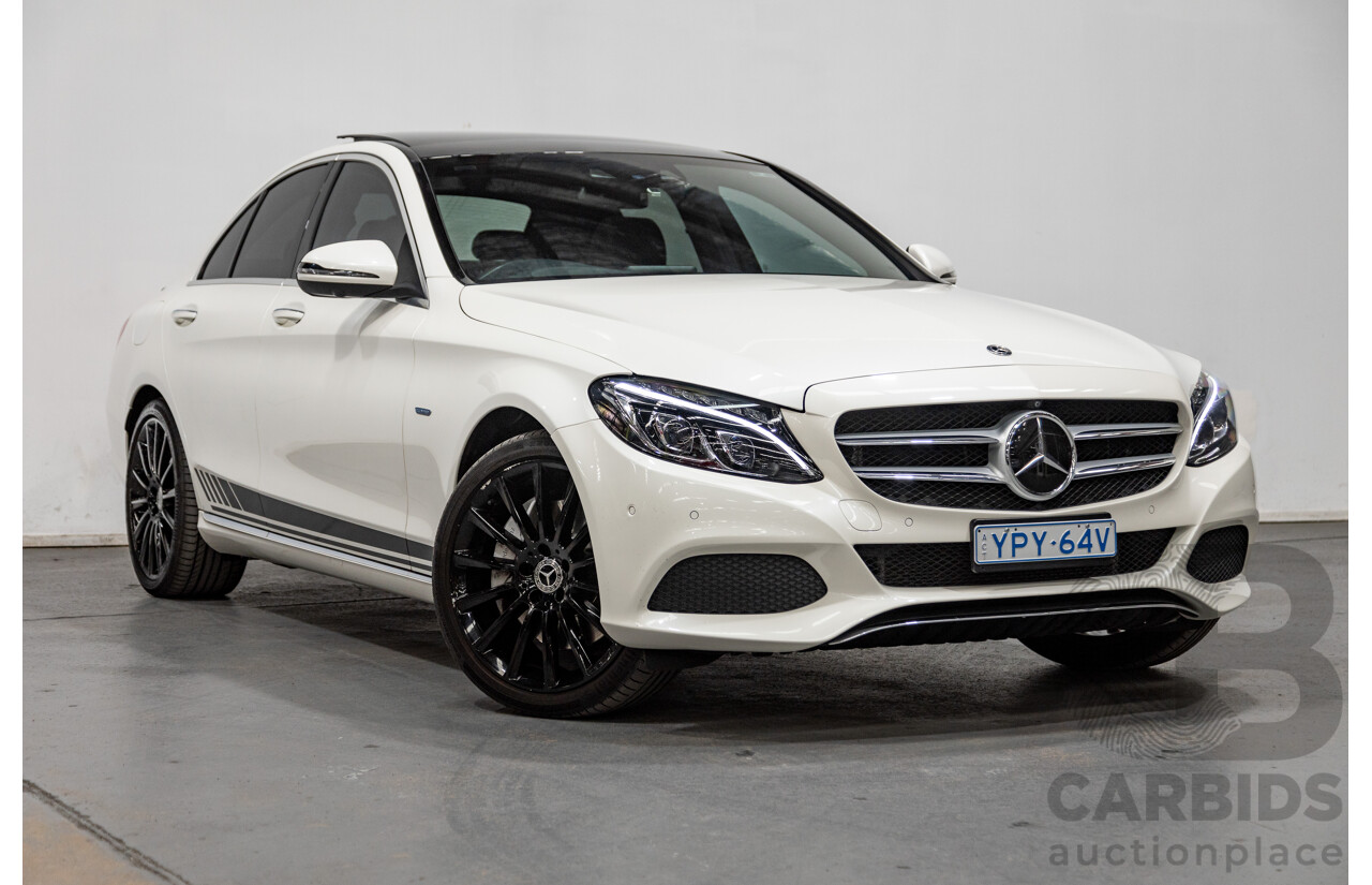 01/2018 Mercedes Benz C350e W205 MY18 4d Sedan Diamond White Metallic Turbo 2.0L / 60kw Hybrid