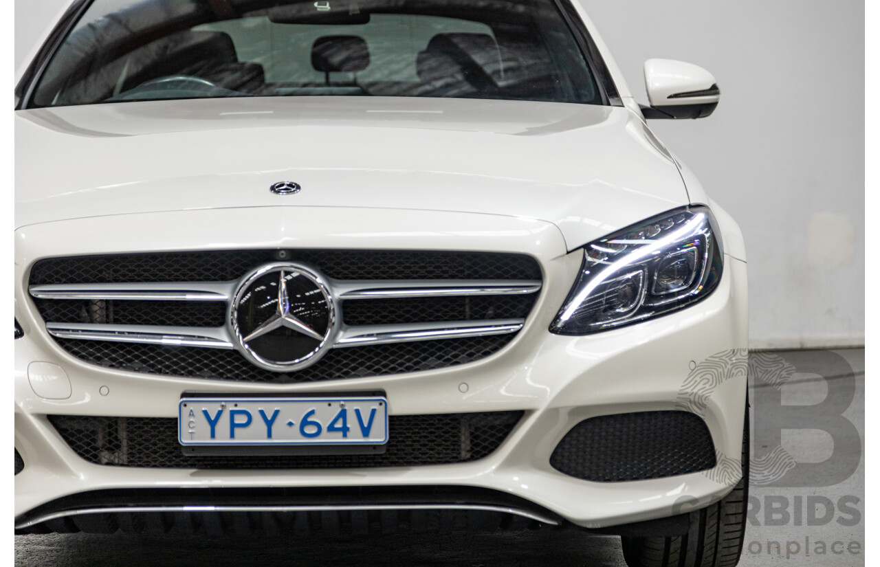 01/2018 Mercedes Benz C350e W205 MY18 4d Sedan Diamond White Metallic Turbo 2.0L / 60kw Hybrid