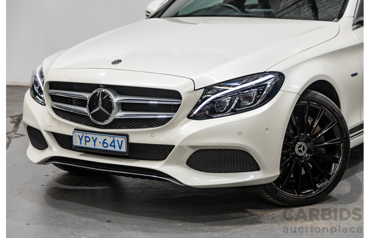 01/2018 Mercedes Benz C350e W205 MY18 4d Sedan Diamond White Metallic Turbo 2.0L / 60kw Hybrid