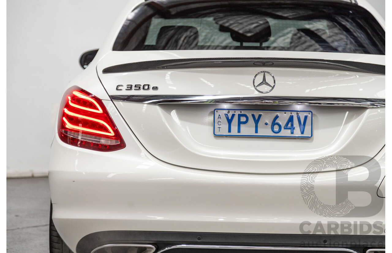 01/2018 Mercedes Benz C350e W205 MY18 4d Sedan Diamond White Metallic Turbo 2.0L / 60kw Hybrid