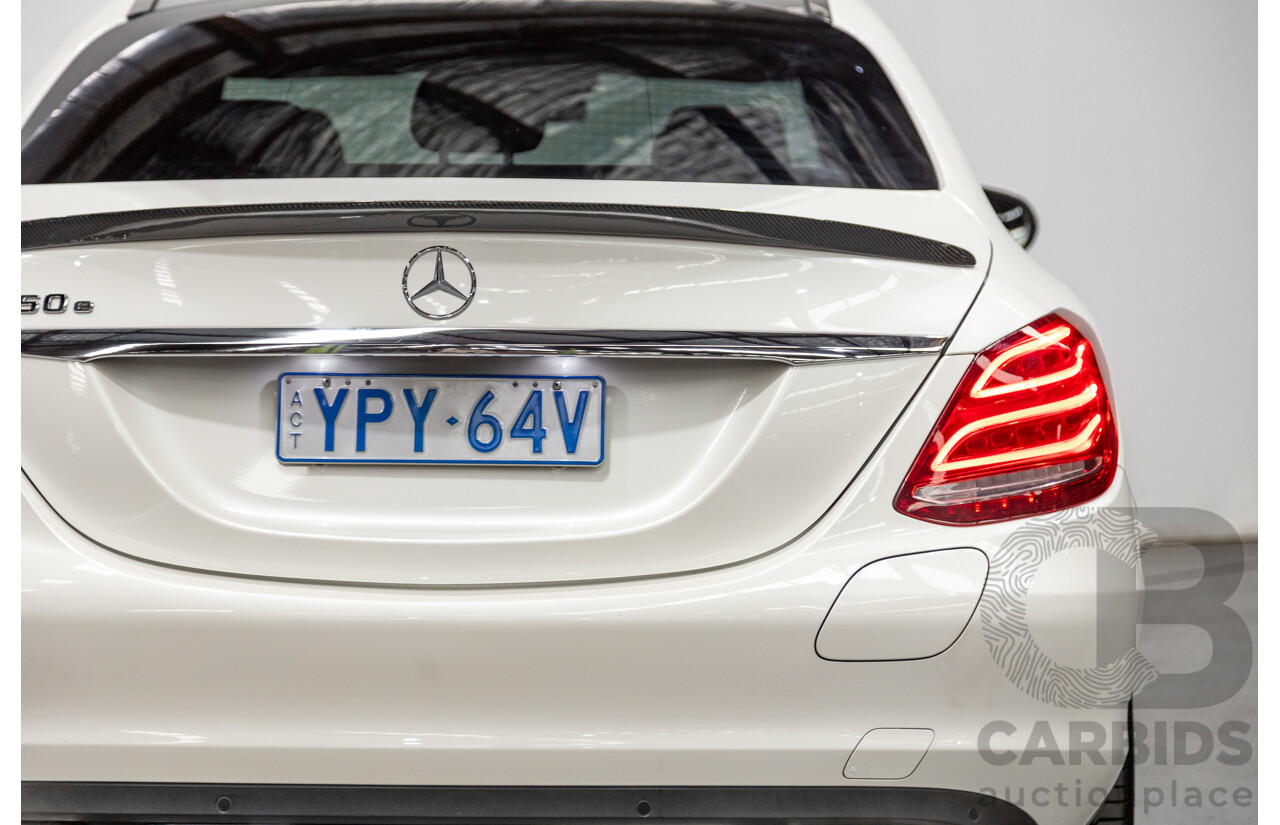 01/2018 Mercedes Benz C350e W205 MY18 4d Sedan Diamond White Metallic Turbo 2.0L / 60kw Hybrid