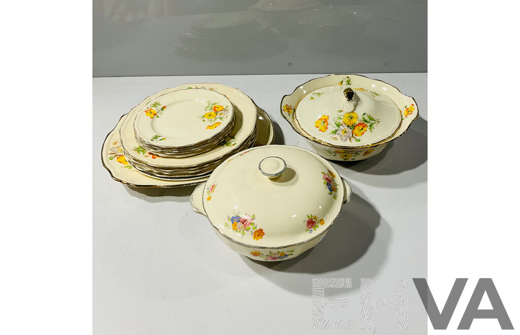 Collection of Alfred Meakin Pottery and Tableware with Floral Designs