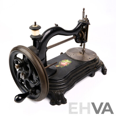 Antique Wellington Bradbury & Co, Oldham Hand Cranked Sewing Machine, Circa 1890s