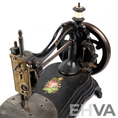 Antique Wellington Bradbury & Co, Oldham Hand Cranked Sewing Machine, Circa 1890s
