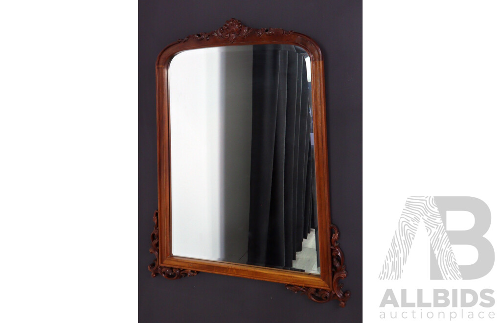 Reproduction Mahogany Over Mantle Mirror