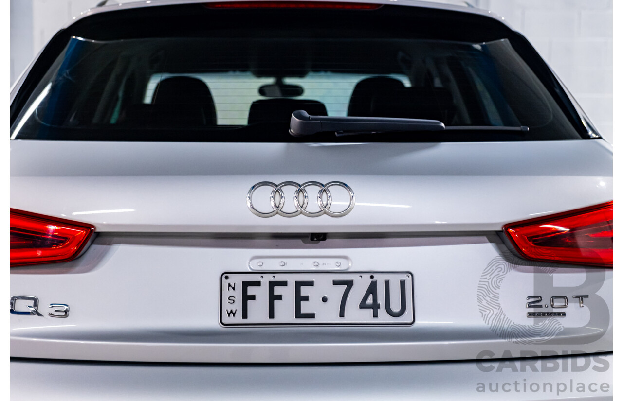 2/2013 Audi Q3 2.0 TFSI Quattro (AWD) 8U 4d Wagon Ice Silver Metallic Turbo 2.0L