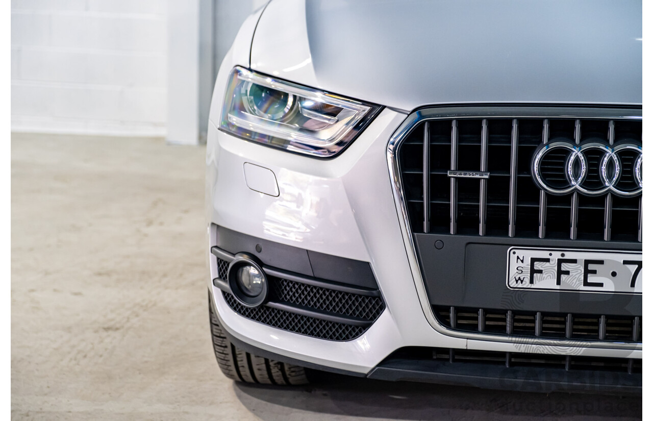 2/2013 Audi Q3 2.0 TFSI Quattro (AWD) 8U 4d Wagon Ice Silver Metallic Turbo 2.0L