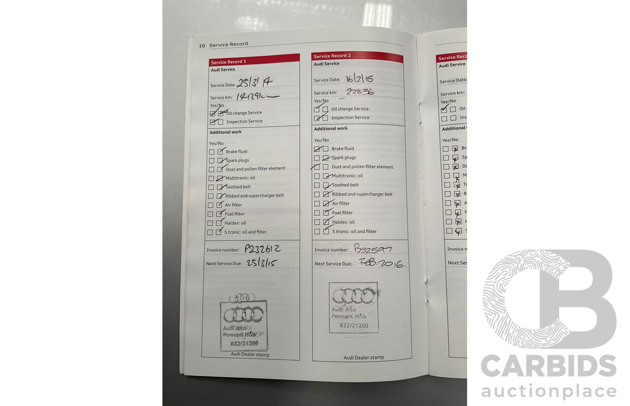 2/2013 Audi Q3 2.0 TFSI Quattro (AWD) 8U 4d Wagon Ice Silver Metallic Turbo 2.0L