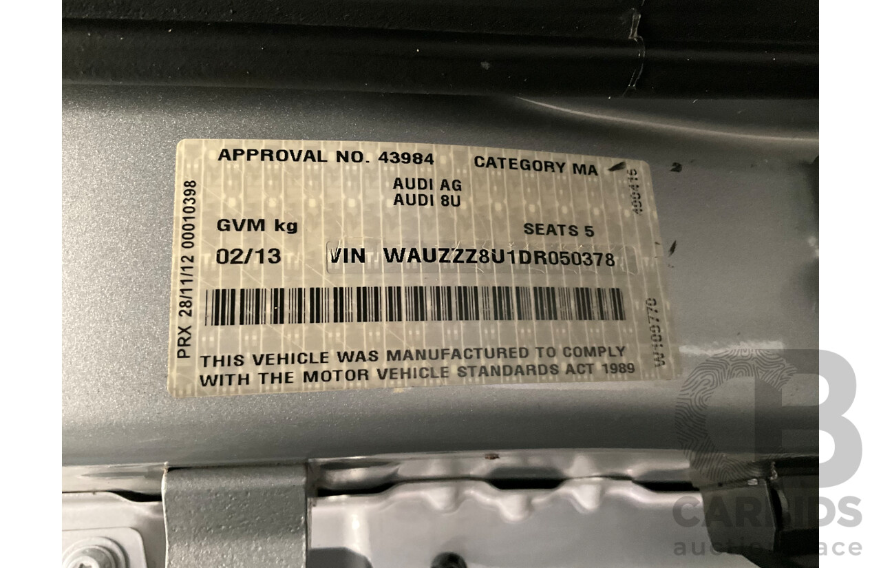 2/2013 Audi Q3 2.0 TFSI Quattro (AWD) 8U 4d Wagon Ice Silver Metallic Turbo 2.0L