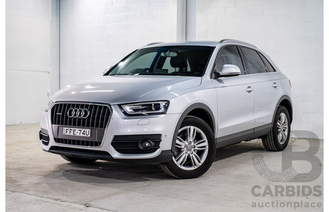 2/2013 Audi Q3 2.0 TFSI Quattro (AWD) 8U 4d Wagon Ice Silver Metallic Turbo 2.0L
