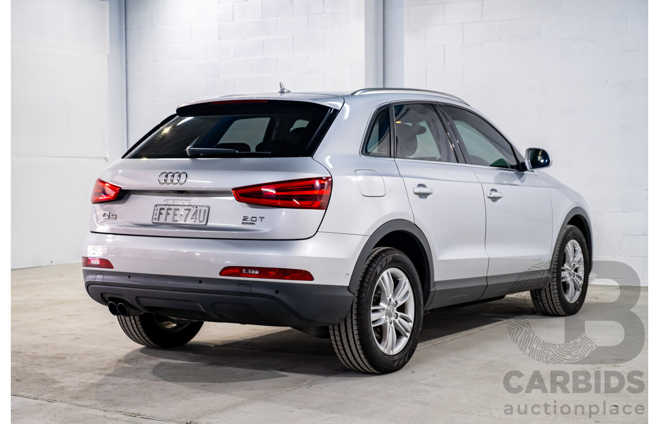 2/2013 Audi Q3 2.0 TFSI Quattro (AWD) 8U 4d Wagon Ice Silver Metallic Turbo 2.0L