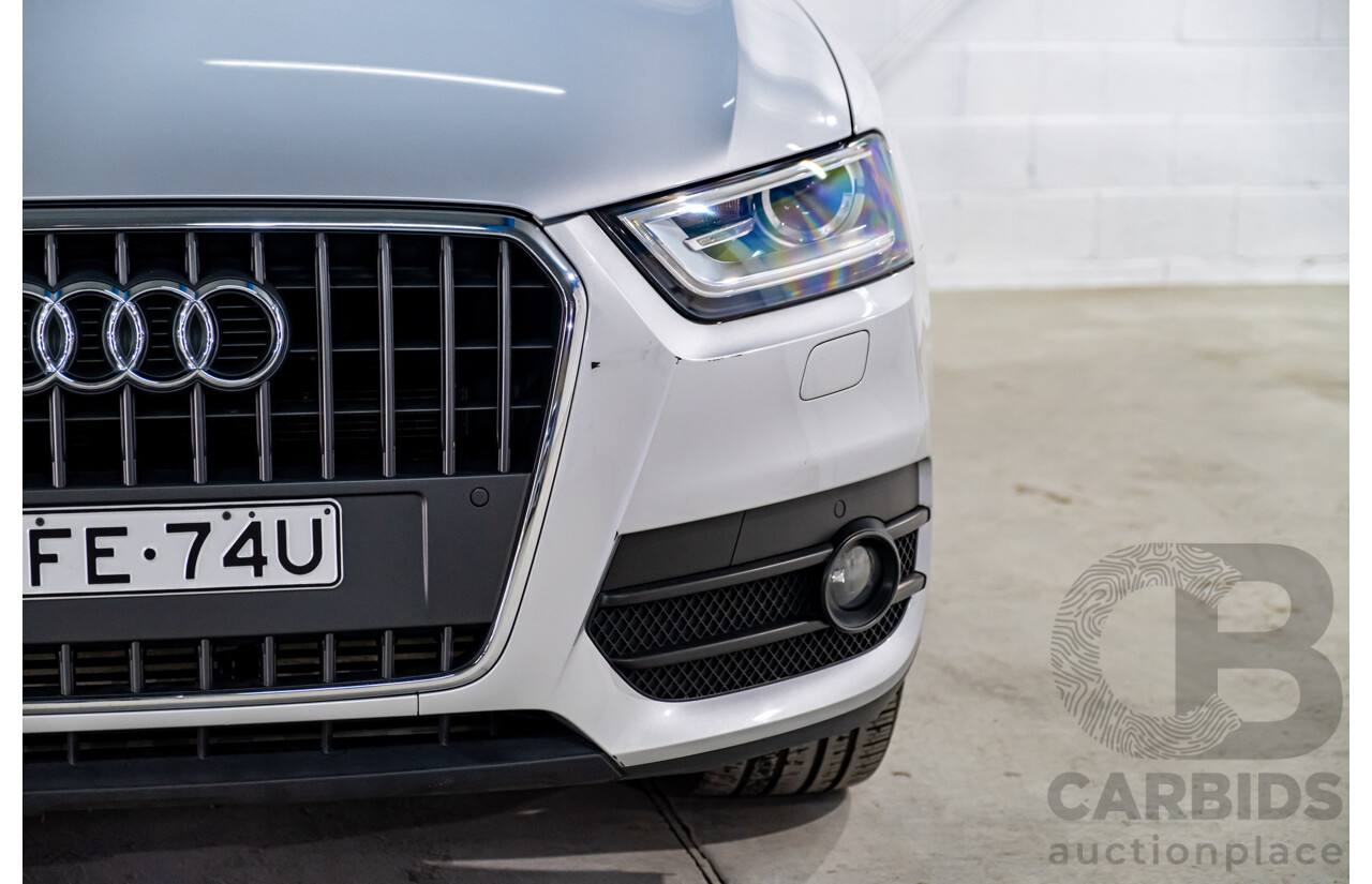 2/2013 Audi Q3 2.0 TFSI Quattro (AWD) 8U 4d Wagon Ice Silver Metallic Turbo 2.0L