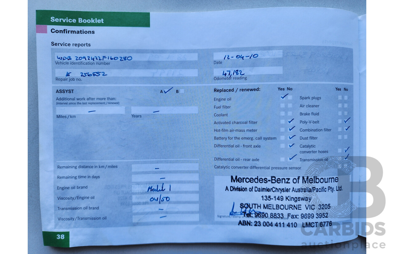 05/2005 Mercedes-Benz Clk200k ELEGANCE RWD C209 2D Coupe Black 1.8L