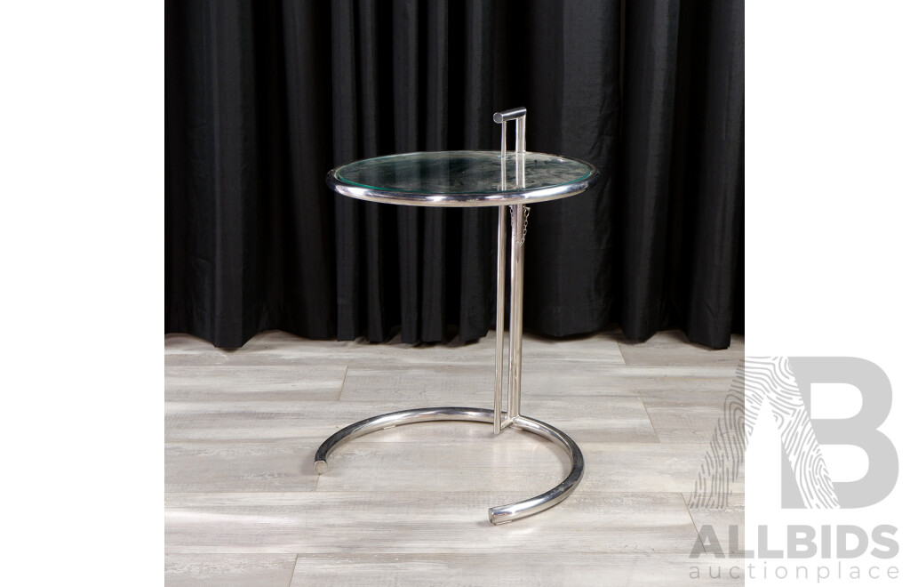 Eileen Grey Style Glass Top Side Table