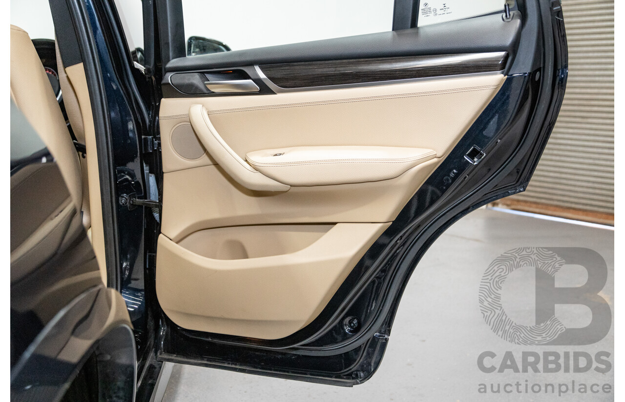 5/2017 BMW X3 Xdrive 30d LCI (AWD) F25 M-Sport Package MY17 4d Wagon Carbon Black Metallic Turbo Diesel 3.0L