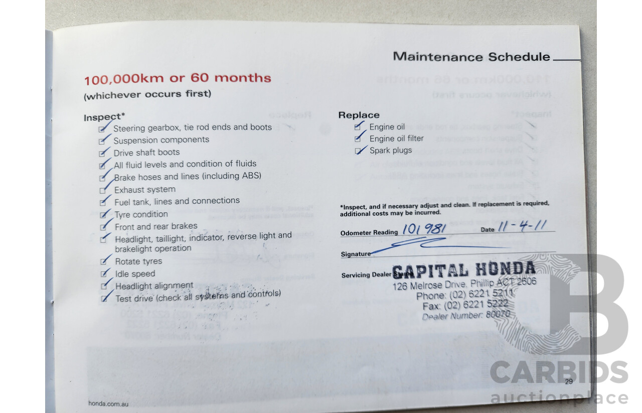05/2005 Honda Odyssey LUXURY FWD 20 4D Wagon Silver 2.4L