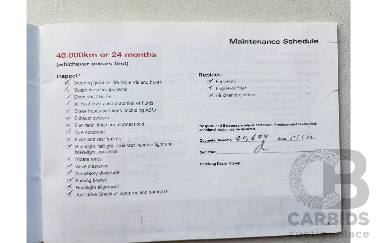 05/2005 Honda Odyssey LUXURY FWD 20 4D Wagon Silver 2.4L