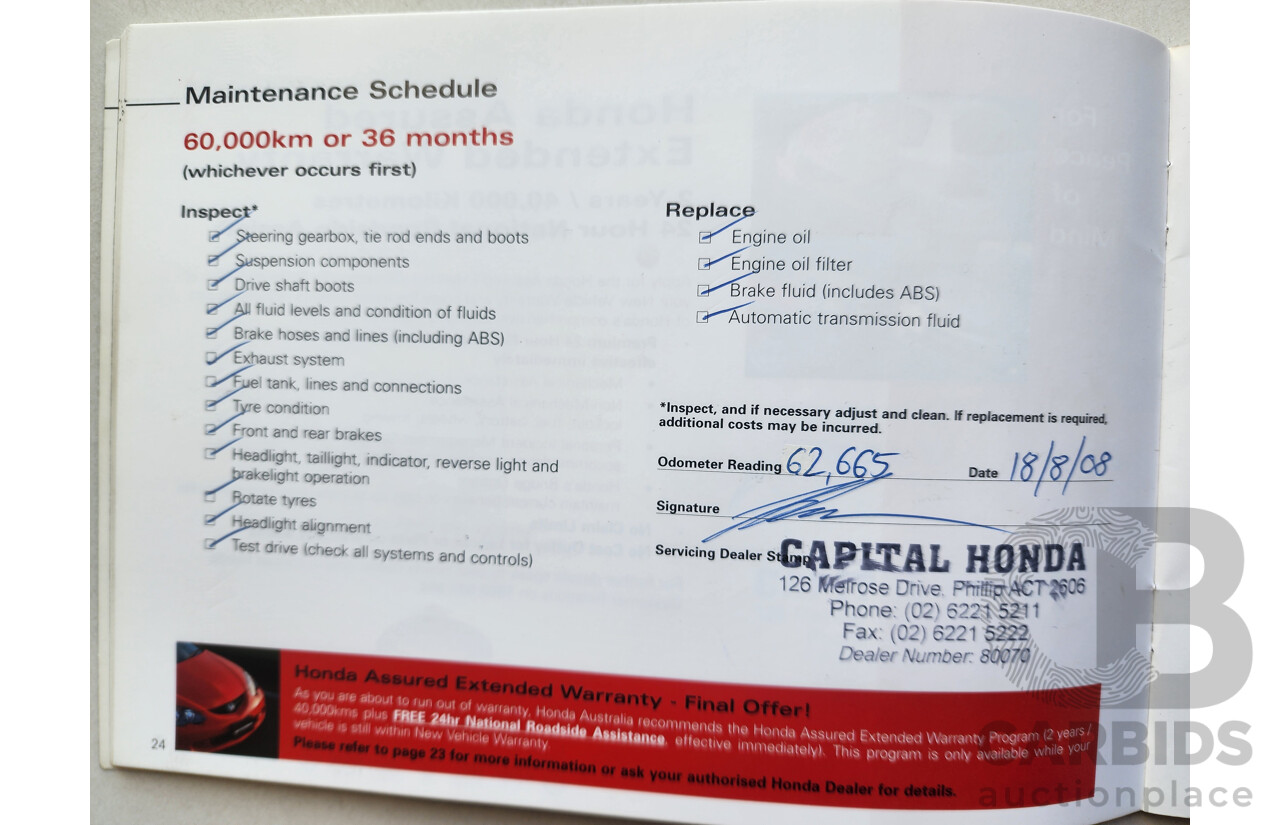 05/2005 Honda Odyssey LUXURY FWD 20 4D Wagon Silver 2.4L