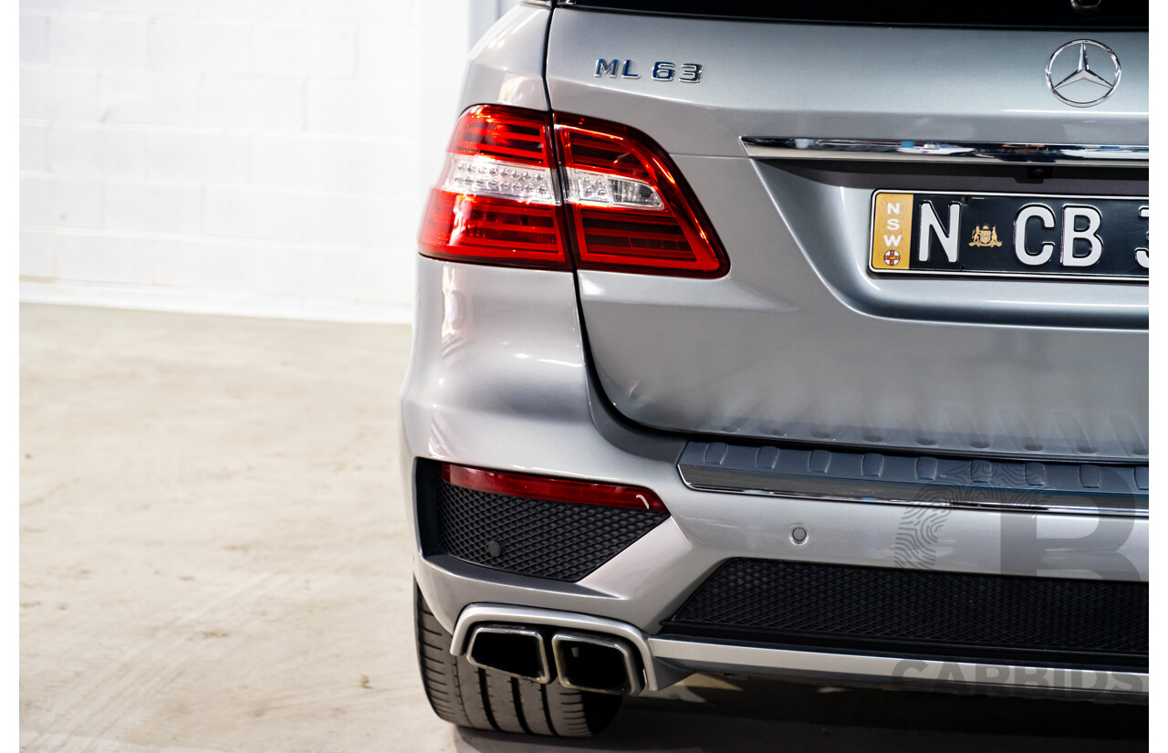 2/2013 Mercedes Benz ML63 AMG (4x4) W166 4d Wagon Palladium Silver Metallic Twin Turbo V8 5.5L