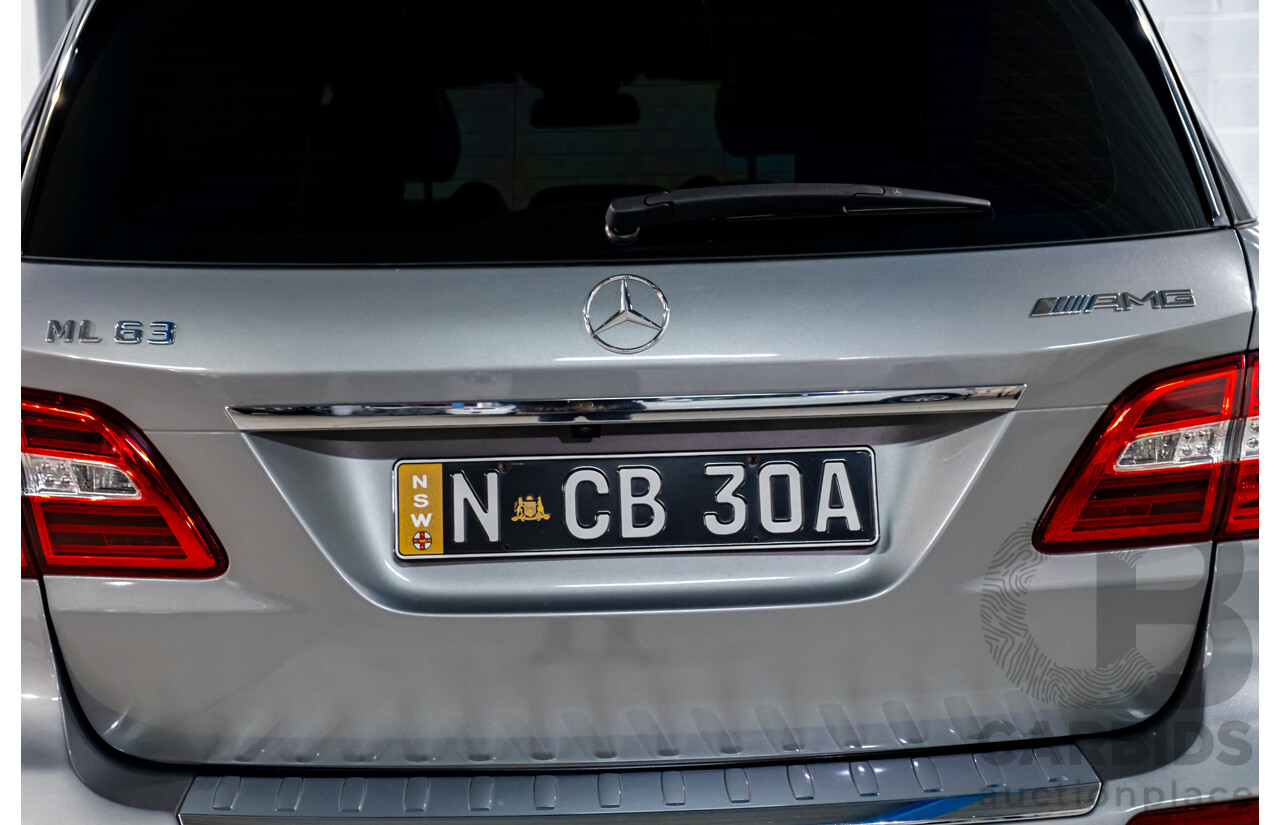 2/2013 Mercedes Benz ML63 AMG (4x4) W166 4d Wagon Palladium Silver Metallic Twin Turbo V8 5.5L