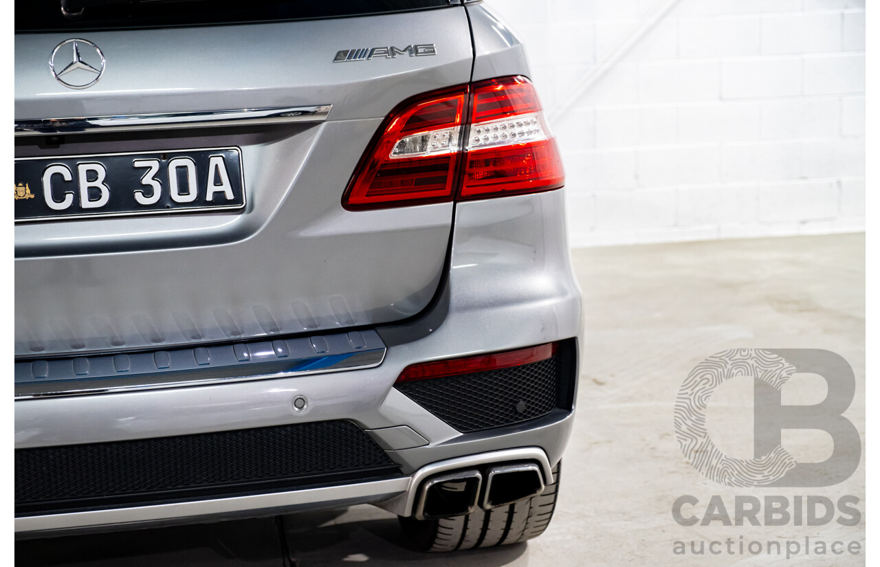 2/2013 Mercedes Benz ML63 AMG (4x4) W166 4d Wagon Palladium Silver Metallic Twin Turbo V8 5.5L