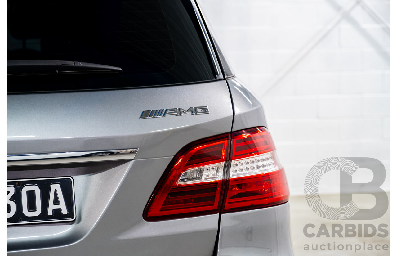 2/2013 Mercedes Benz ML63 AMG (4x4) W166 4d Wagon Palladium Silver Metallic Twin Turbo V8 5.5L