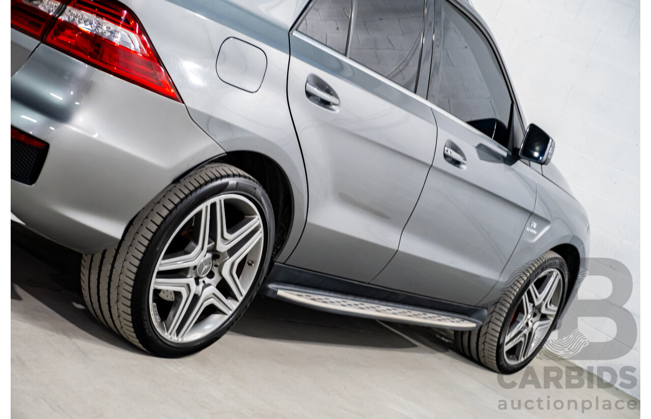 2/2013 Mercedes Benz ML63 AMG (4x4) W166 4d Wagon Palladium Silver Metallic Twin Turbo V8 5.5L