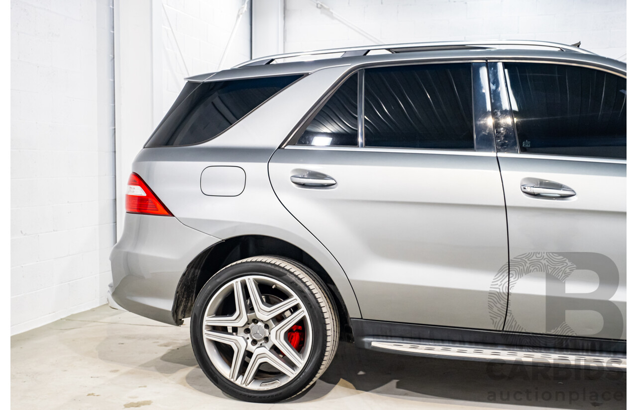 2/2013 Mercedes Benz ML63 AMG (4x4) W166 4d Wagon Palladium Silver Metallic Twin Turbo V8 5.5L