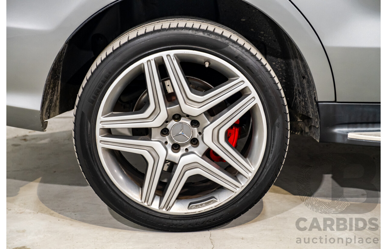 2/2013 Mercedes Benz ML63 AMG (4x4) W166 4d Wagon Palladium Silver Metallic Twin Turbo V8 5.5L
