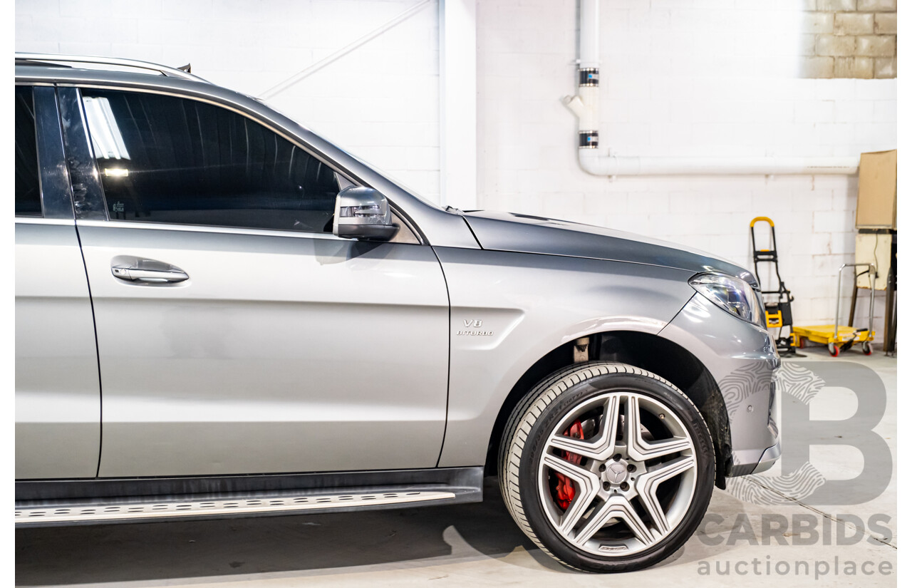 2/2013 Mercedes Benz ML63 AMG (4x4) W166 4d Wagon Palladium Silver Metallic Twin Turbo V8 5.5L