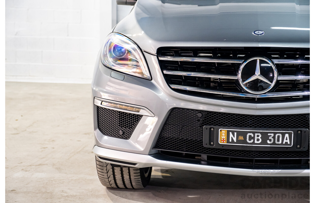 2/2013 Mercedes Benz ML63 AMG (4x4) W166 4d Wagon Palladium Silver Metallic Twin Turbo V8 5.5L