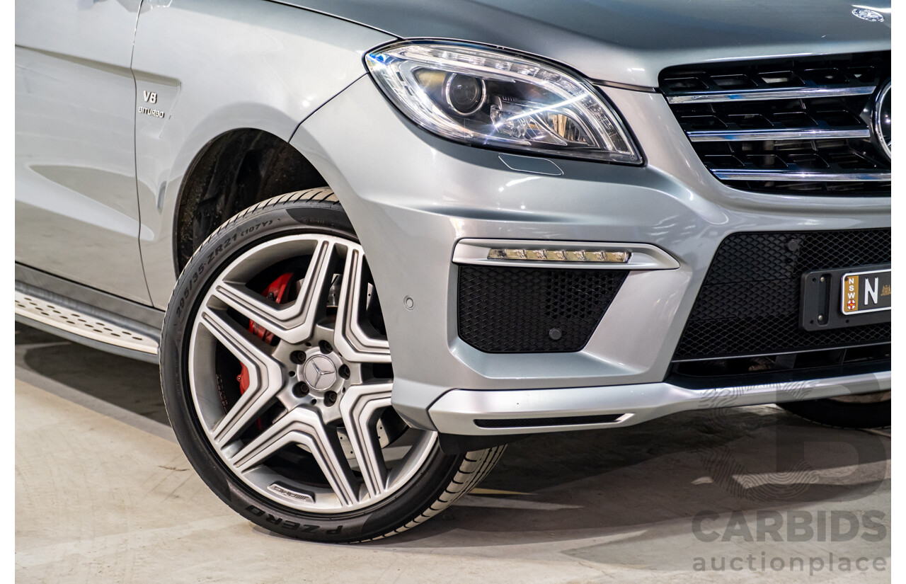 2/2013 Mercedes Benz ML63 AMG (4x4) W166 4d Wagon Palladium Silver Metallic Twin Turbo V8 5.5L