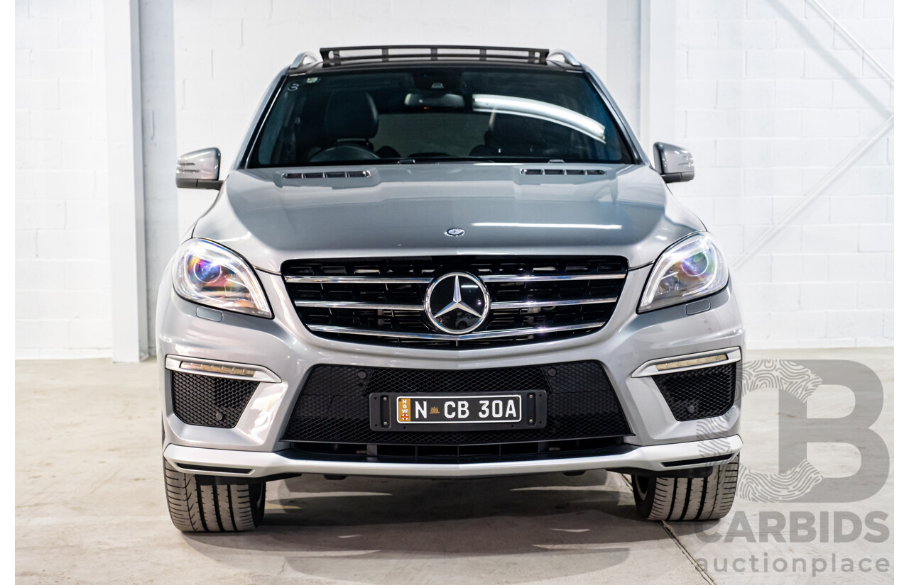 2/2013 Mercedes Benz ML63 AMG (4x4) W166 4d Wagon Palladium Silver Metallic Twin Turbo V8 5.5L