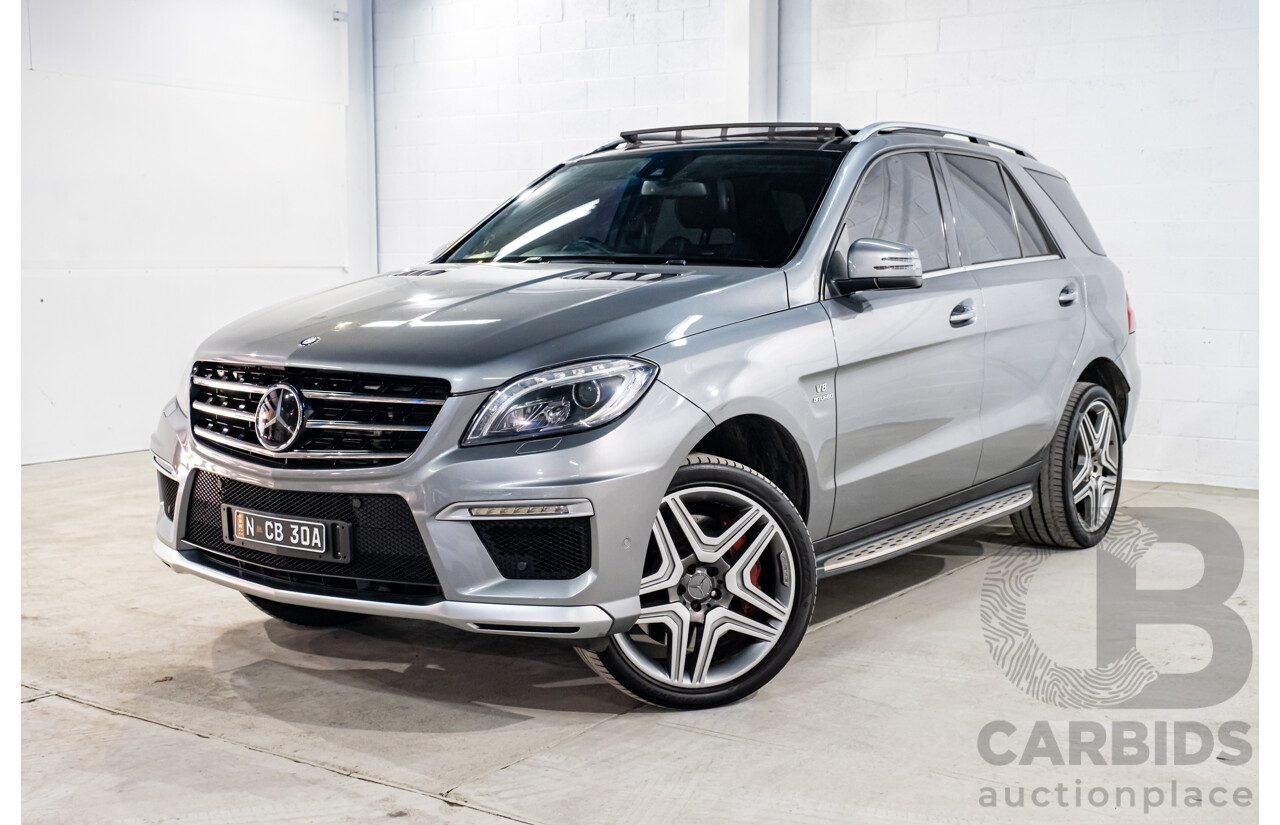 2/2013 Mercedes Benz ML63 AMG (4x4) W166 4d Wagon Palladium Silver Metallic Twin Turbo V8 5.5L