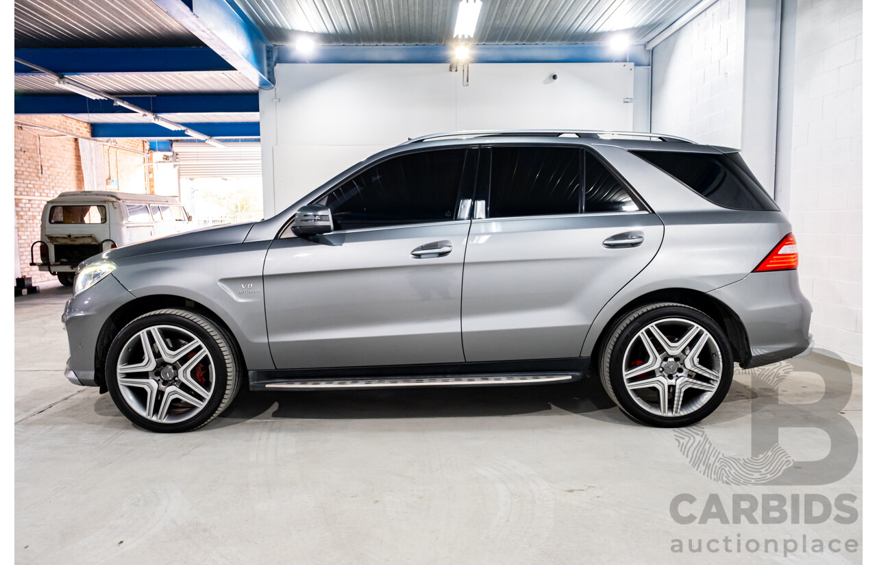 2/2013 Mercedes Benz ML63 AMG (4x4) W166 4d Wagon Palladium Silver Metallic Twin Turbo V8 5.5L