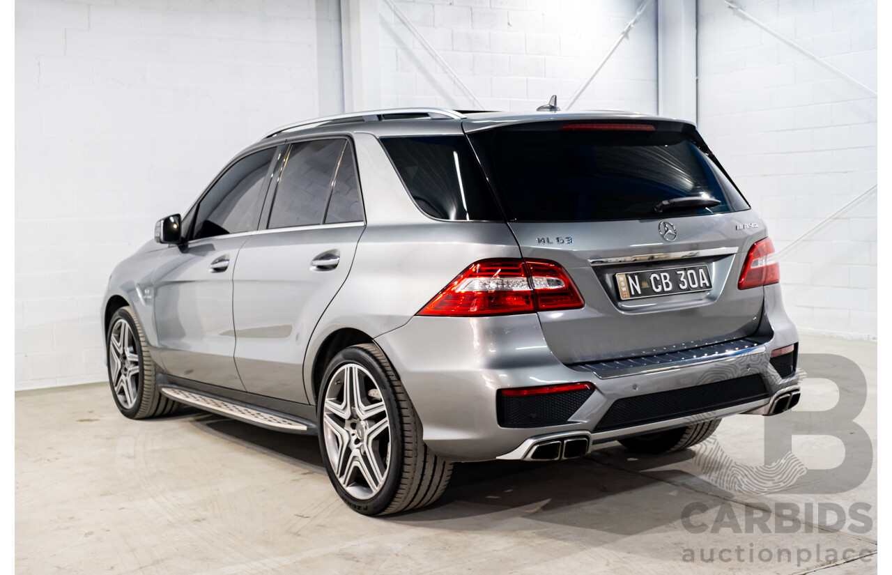 2/2013 Mercedes Benz ML63 AMG (4x4) W166 4d Wagon Palladium Silver Metallic Twin Turbo V8 5.5L