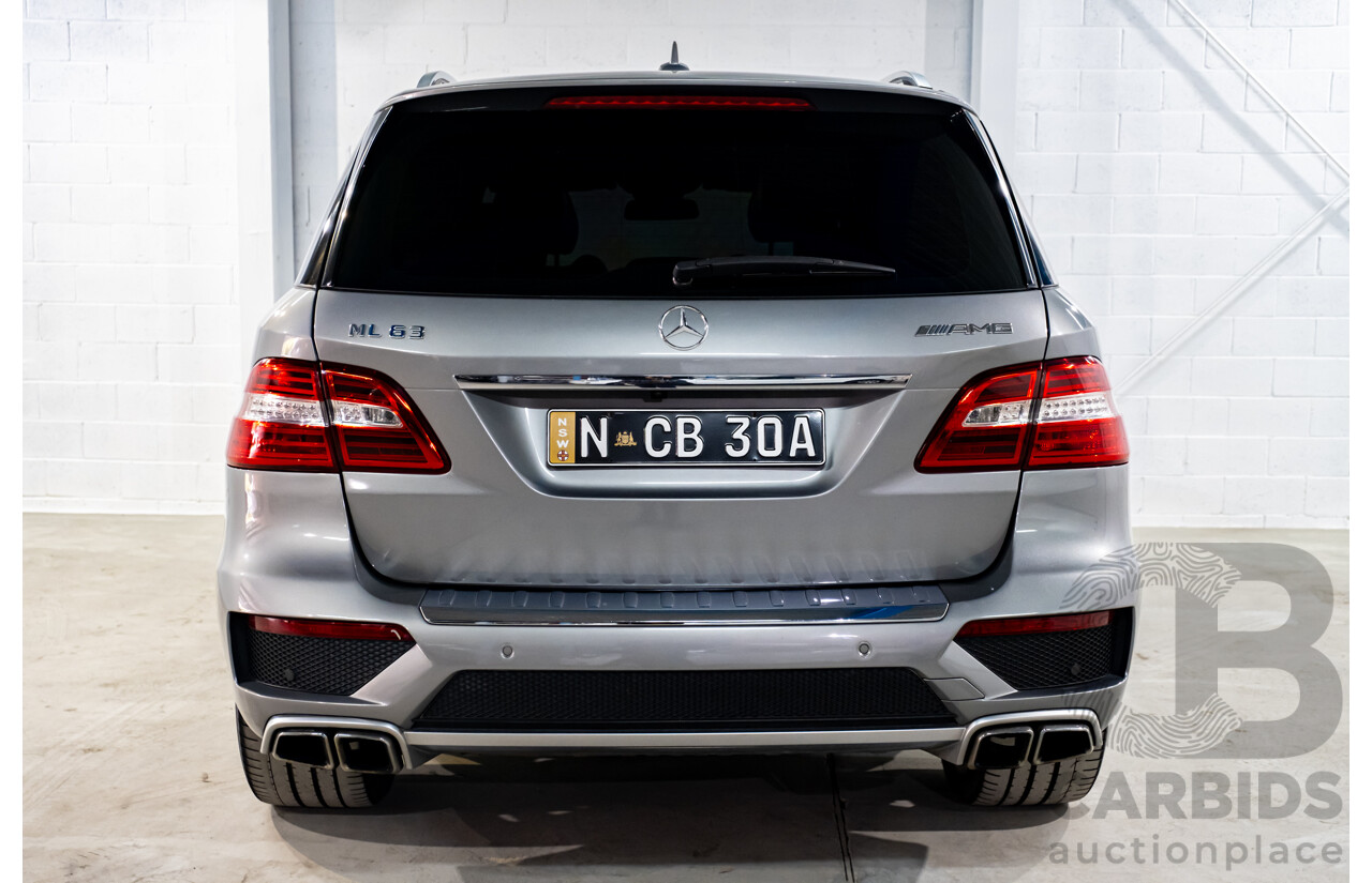 2/2013 Mercedes Benz ML63 AMG (4x4) W166 4d Wagon Palladium Silver Metallic Twin Turbo V8 5.5L
