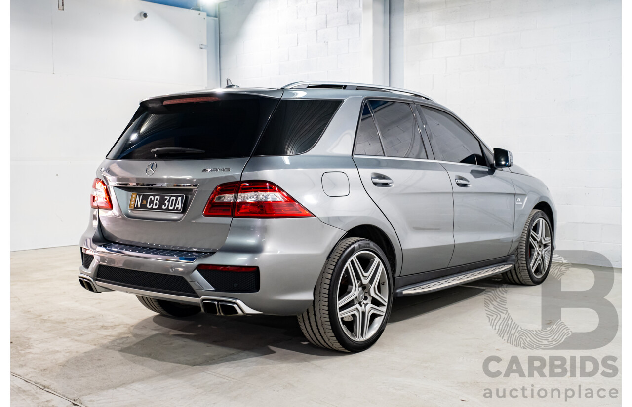 2/2013 Mercedes Benz ML63 AMG (4x4) W166 4d Wagon Palladium Silver Metallic Twin Turbo V8 5.5L
