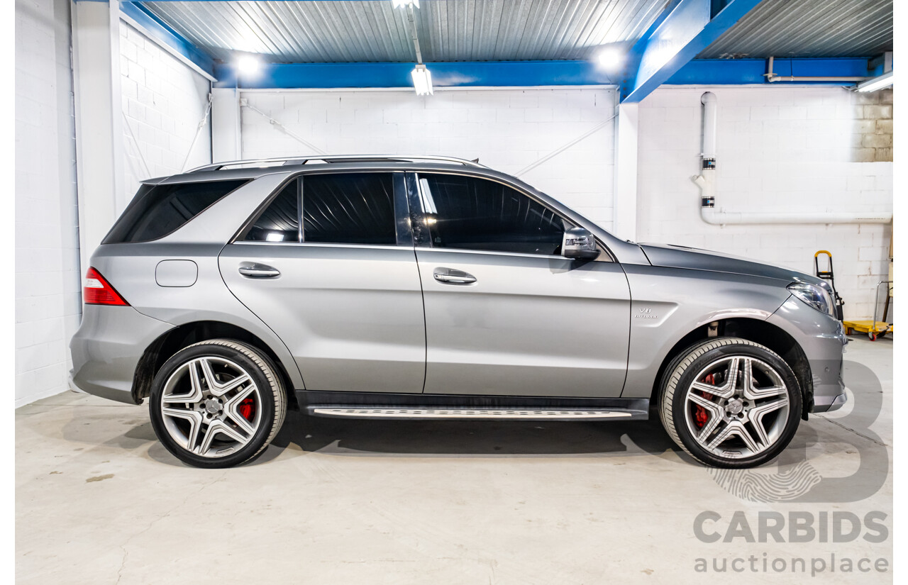 2/2013 Mercedes Benz ML63 AMG (4x4) W166 4d Wagon Palladium Silver Metallic Twin Turbo V8 5.5L