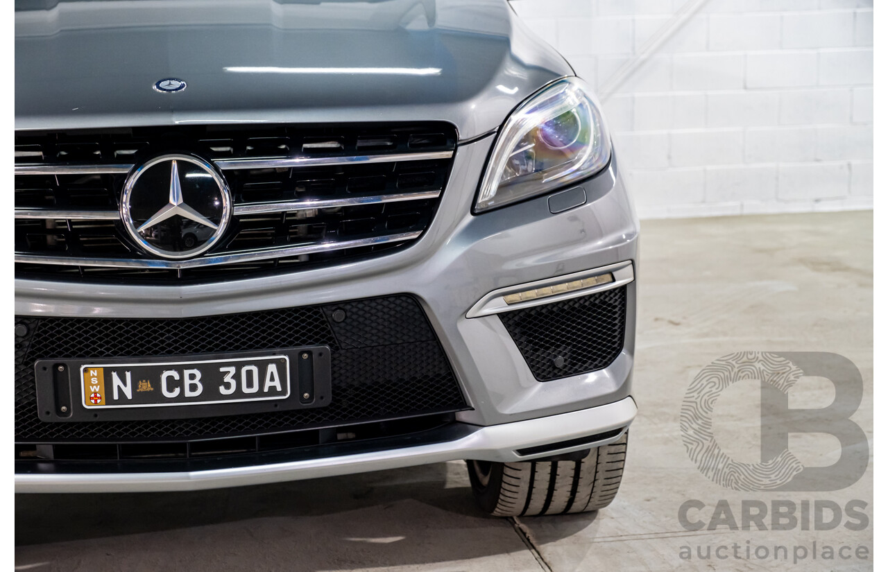 2/2013 Mercedes Benz ML63 AMG (4x4) W166 4d Wagon Palladium Silver Metallic Twin Turbo V8 5.5L