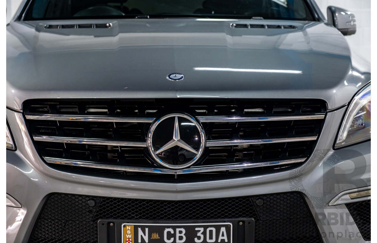 2/2013 Mercedes Benz ML63 AMG (4x4) W166 4d Wagon Palladium Silver Metallic Twin Turbo V8 5.5L