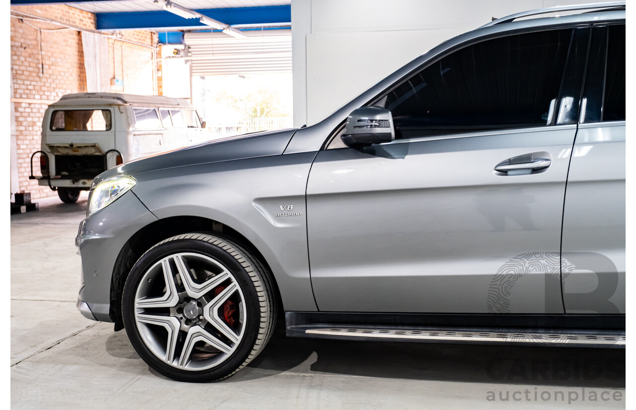2/2013 Mercedes Benz ML63 AMG (4x4) W166 4d Wagon Palladium Silver Metallic Twin Turbo V8 5.5L