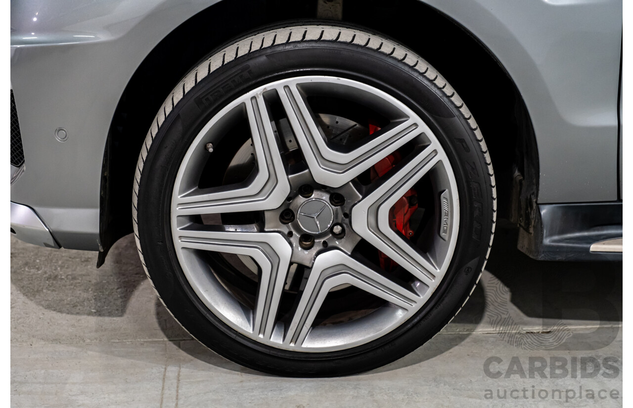 2/2013 Mercedes Benz ML63 AMG (4x4) W166 4d Wagon Palladium Silver Metallic Twin Turbo V8 5.5L